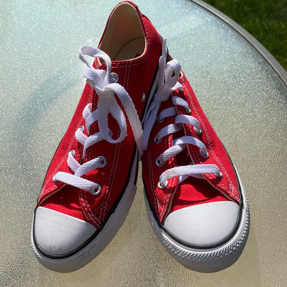 Red Converse shoes